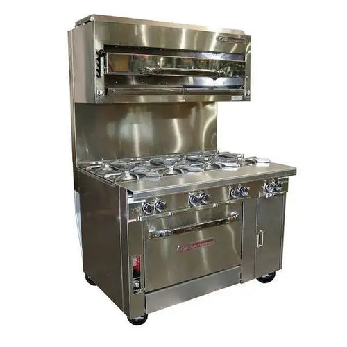 Southbend Platinum Sectional, Gas, 48″, 8 Non-Clog Burners, Convection Oven – Natural Gas, 325000 Total BTU - P48A-BBBB