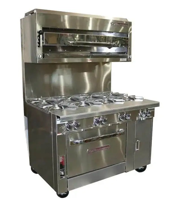 Southbend Platinum Sectional, Gas, 48″, 8 Non-Clog Burners, Convection Oven, Step-Up – Natural Gas, 325000 Total BTU - P48A-BBBB-SU
