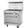 Standard Range SR-CR36 36" Natural Gas 6-Burner Range with Convection Oven – 213,000 BTU