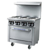 Standard Range SR-ER36-240 36" 6-Burner 240V Electric Range with Standard Oven - 17 kW