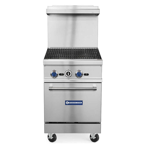Standard Range SR-R24-24CB natural gas commercial range with charbroiler