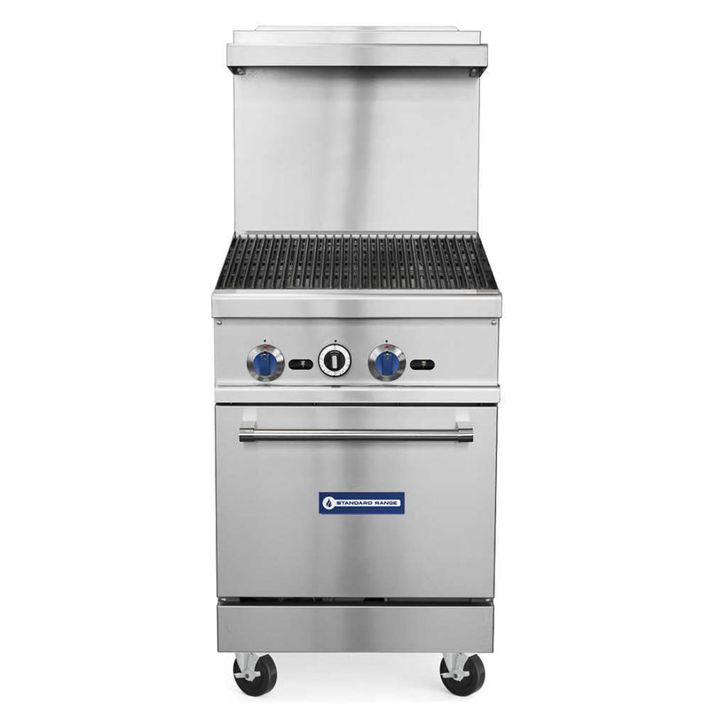 Standard Range SR-R24-24CB natural gas commercial range with charbroiler