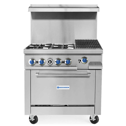 Standard Range SR-R36-12CB natural gas commercial range with charbroiler