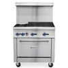 Standard Range SR-R36-24CB 36" Natural Gas 2-Burner Range with 24" Charbroiler & Standard Oven – 163,000 BTU