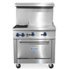 Standard Range SR-R36-24MG 36" Natural Gas 2-Burner Range with 24" Griddle & Standard Oven – 153,000 BTU