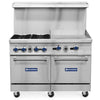 Standard Range SR-R48-24MG 48" Natural Gas 4-Burner Range with 24" Griddle & 2 Standard Ovens – 246,000 BTU