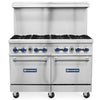 Standard Range SR-R48 48" Natural Gas 8-Burner Range with 2 Standard Ovens – 306,000 BTU