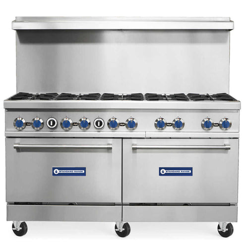 Standard Range SR-R60 60-inch natural gas range with ten burners and two standard ovens