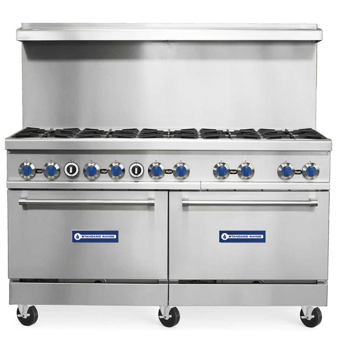 Standard Range SR-R60 60-inch natural gas range with ten burners and two standard ovens