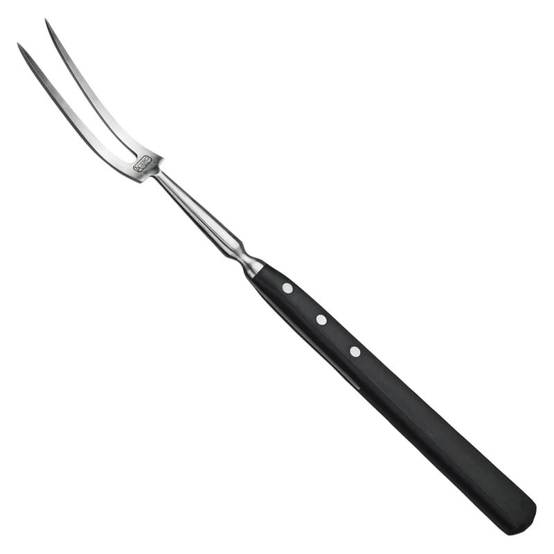 Winco Acero Forged Curved Cook's Forks Black POM High Carbon Stainless Steel