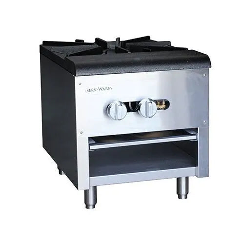 Serv-Ware SSSP-1-LP Gas Stock Pot Range – 1 Burner Commercial Cooker, 85,000 BTU, Propane Ready
