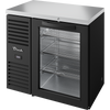 True TBR36-RISZ1-L-B-G-1 Reach-In Single Zone Refrigerator with Left Side Refrigeration System. Black Exterior and Glass Swing Doors