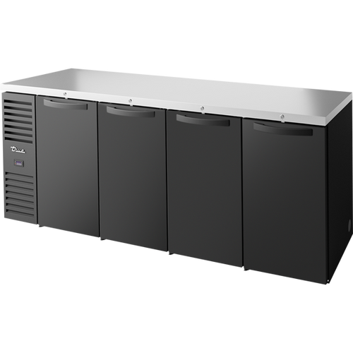 True TBR92-RISZ1-L-B-SSSS-1 Reach-In Single Zone Refrigerator with Left Side Refrigeration System. Black Exterior and Solid Swing Doors
