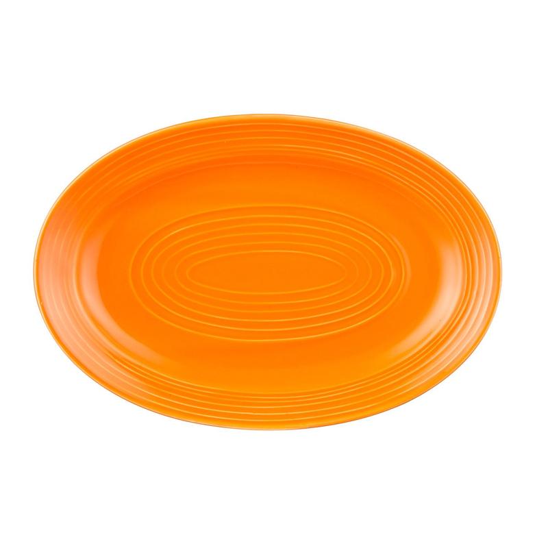 CAC Chinaware Color Tango Oval Platter Tangerine 11 3/4"