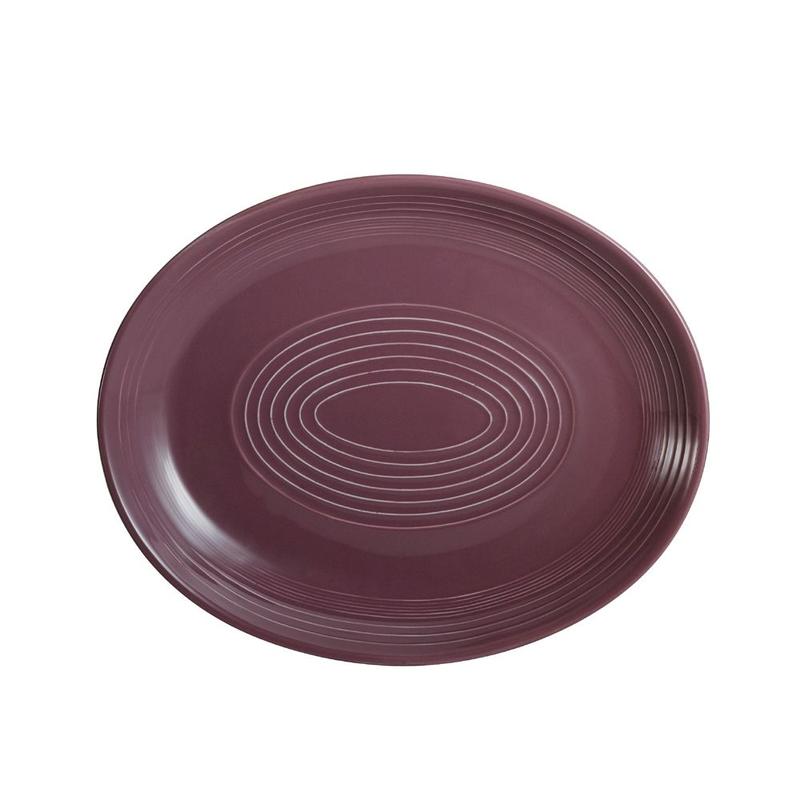 CAC Chinaware Color Tango Coupe Oval Platter Plum 11 1/2"
