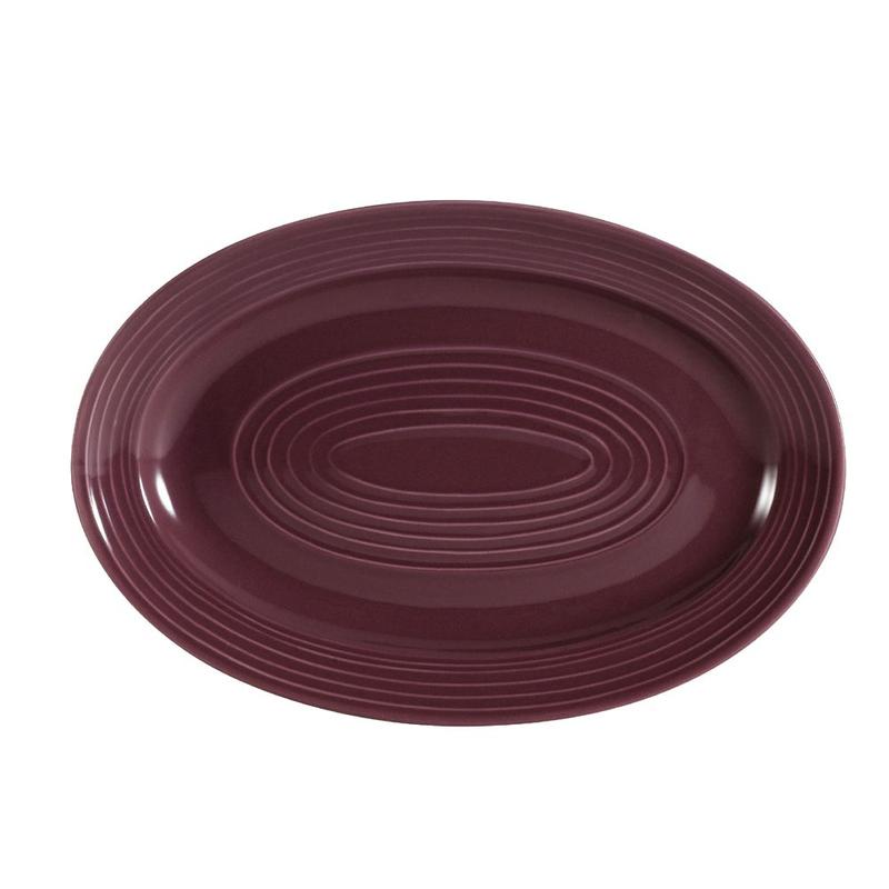 CAC Chinaware Color Tango Oval Platter Plum 13 5/8"