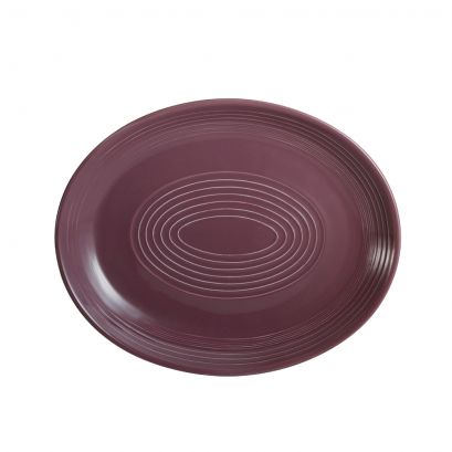 CAC Chinaware Color Tango Coupe Oval Platter Plum 12 3/4"