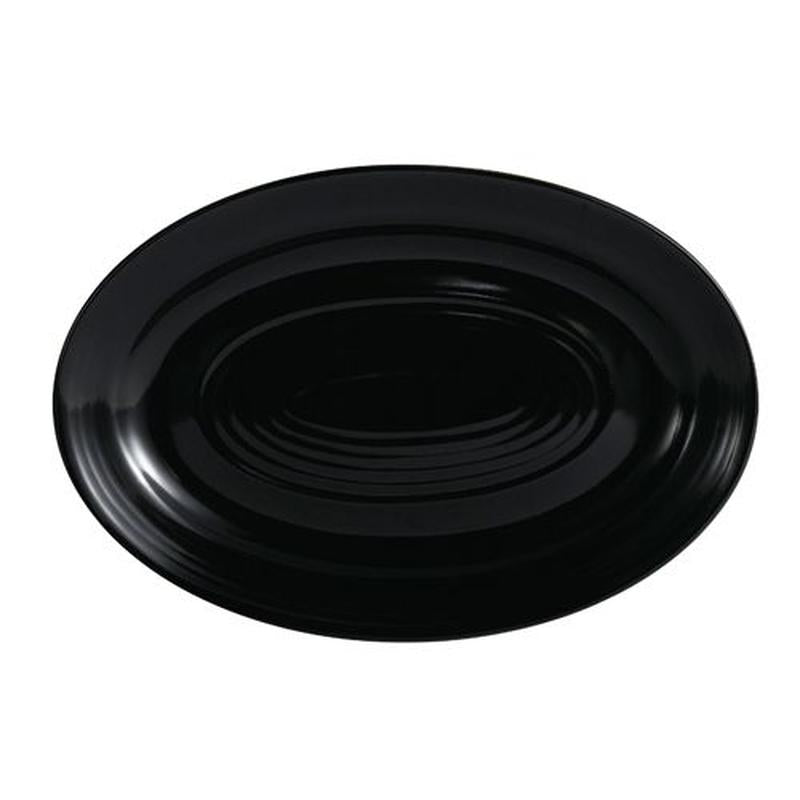 CAC Chinaware Color Tango Oval Platter Black 9 5/8"