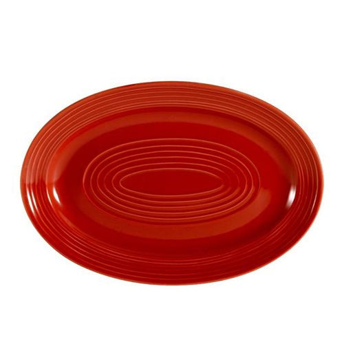 CAC Chinaware Color Tango Oval Platter Red 9 5/8"