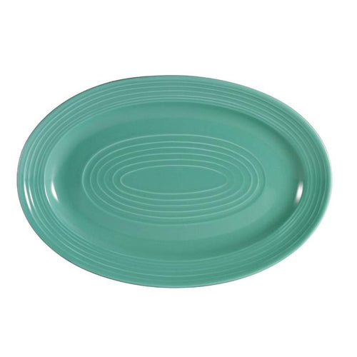 CAC Chinaware Color Tango Oval Platter Green 15 3/4"