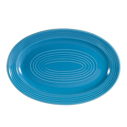 CAC Chinaware Color Tango Oval Platter Peacock 15 3/4"