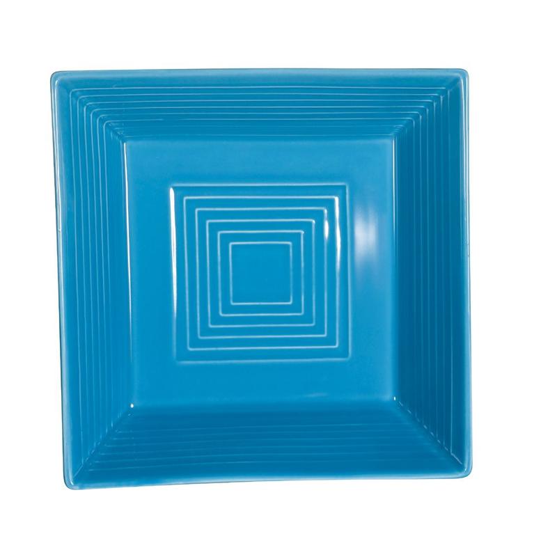 CAC Chinaware Color Tango Square Bowl Peacock 15oz 6"