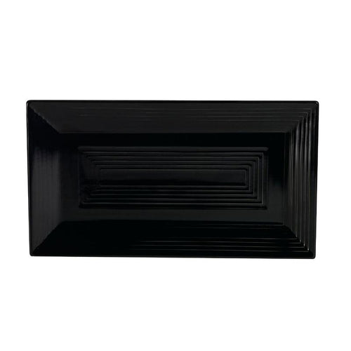 CAC Chinaware Color Tango Rect. Platter Black 11 5/8"