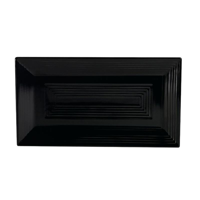 CAC Chinaware Color Tango Rect. Platter Black 11 5/8"