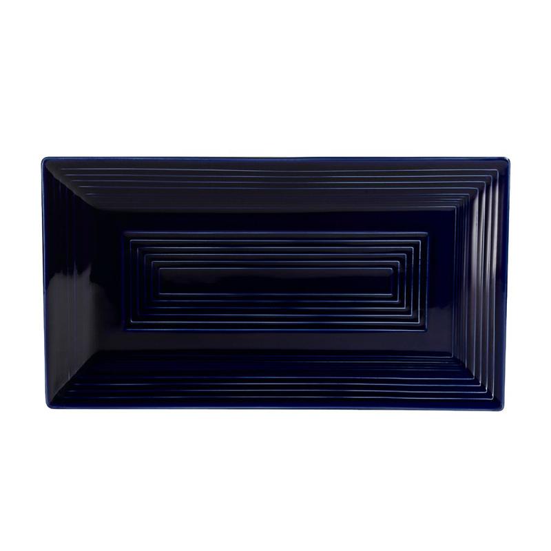 CAC Chinaware Color Tango Rect. Platter Cobalt Blue 11 5/8"