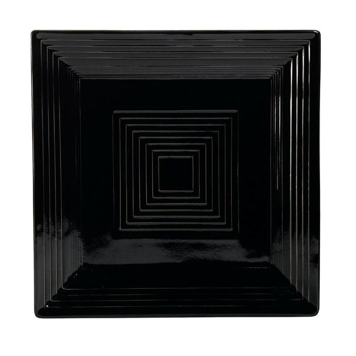 CAC Chinaware Color Tango Square Plate Black 10"