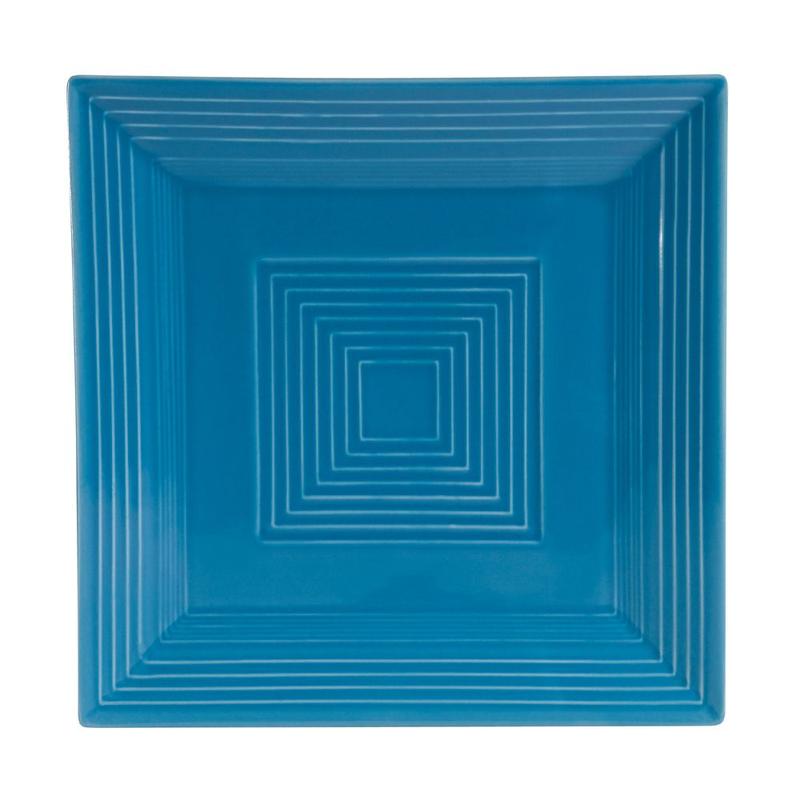 CAC Chinaware Color Tango Square Plate Peacock 10"