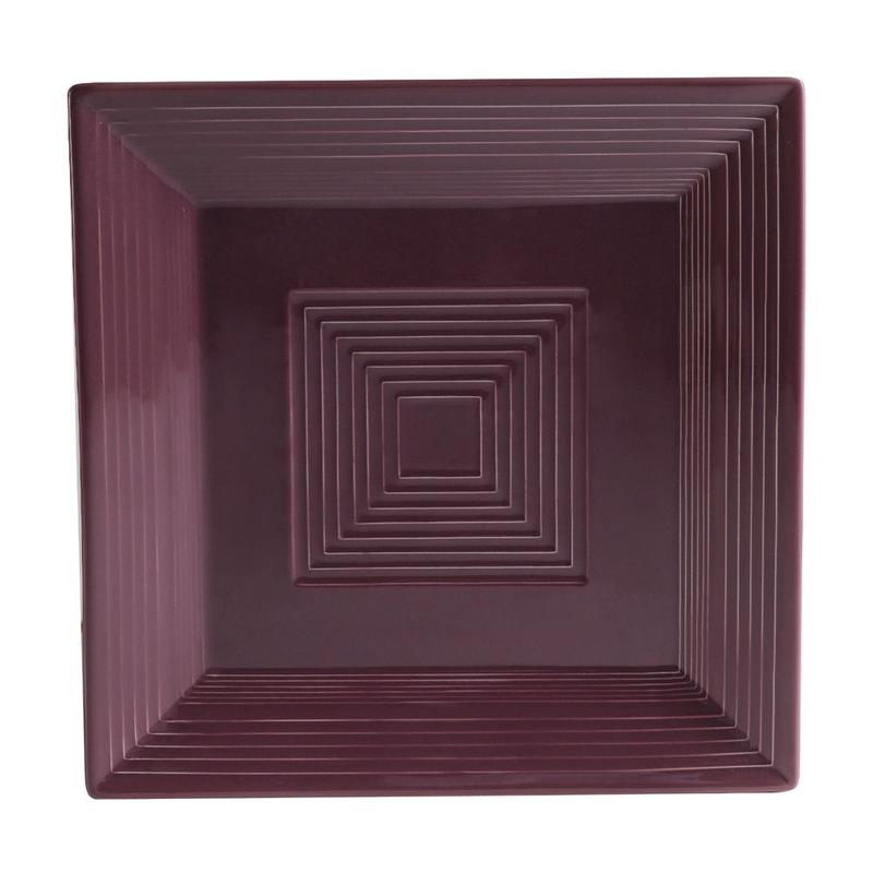 CAC Chinaware Color Tango Square Plate Plum 10"