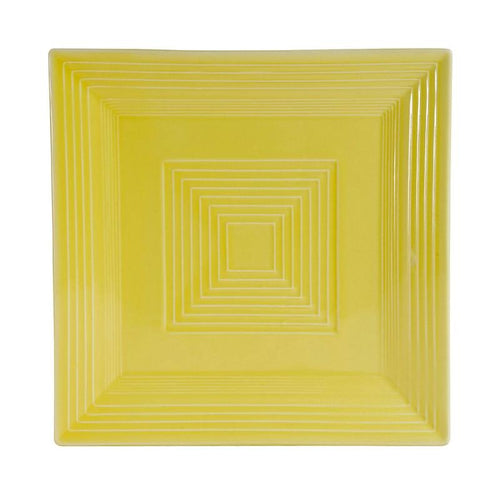 CAC Chinaware Color Tango Square Plate Sunflower 10"