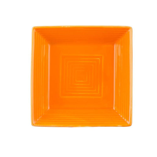CAC Chinaware Color Tango Square Plate Tangerine 10"