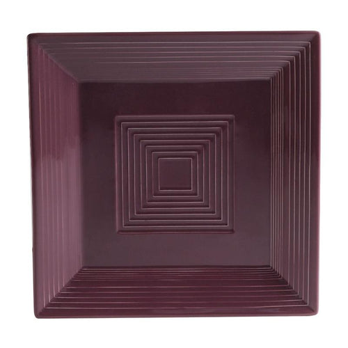 CAC Chinaware Color Tango Square Plate Plum 8"