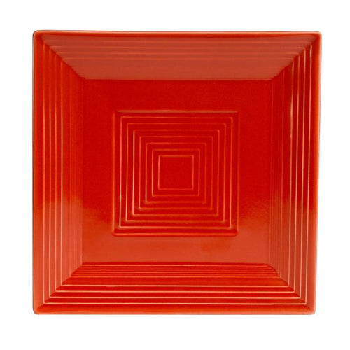 CAC Chinaware Color Tango Square Plate Red 8"