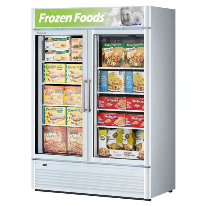 Turbo Air TGF-47SD-N Super Deluxe Glass Door Freezer Two Section, 39 cu.ft.
