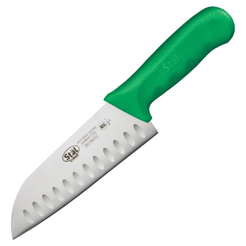 Winco Color Series Stäl 7" Santoku Knives With High Carbon Polypropylene Handle