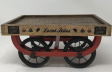 Wooden appetizer serving push cart with red finish