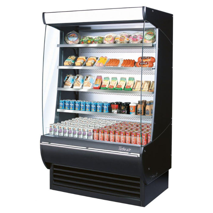 Turbo Air TOM-48DXB-N Open Display Merchandiser Reach in Refrigerator With Glass Door 23.2 cu.ft.