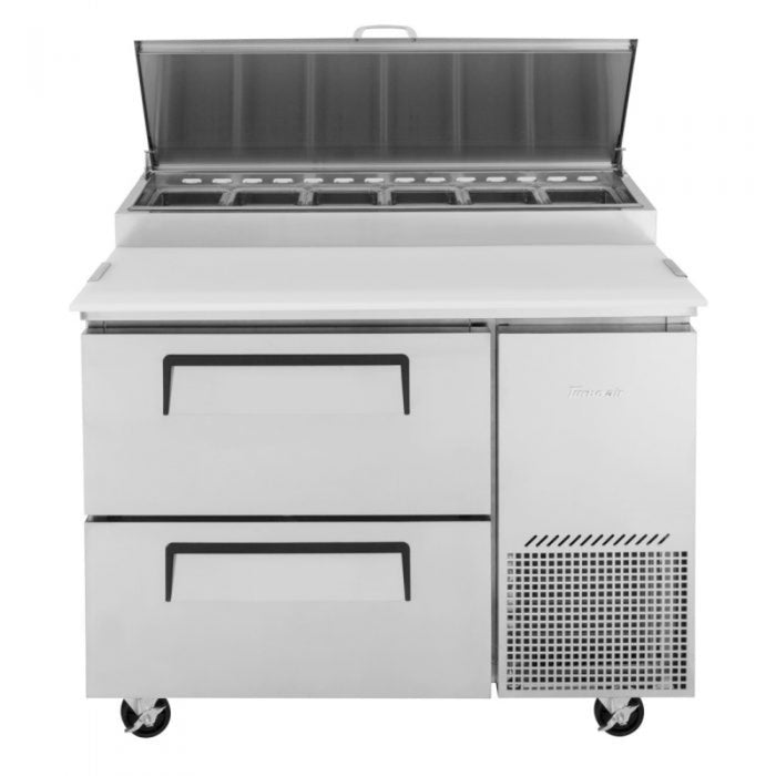 Turbo Air TPR-44SD-D2-N Side Mount Super Deluxe Pizza Prep Table, 14.0 cu. ft.