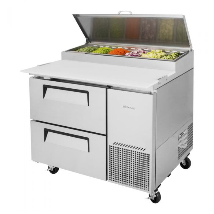 Turbo Air TPR-44SD-D2-N Side Mount Super Deluxe Pizza Prep Table, 14.0 cu. ft.