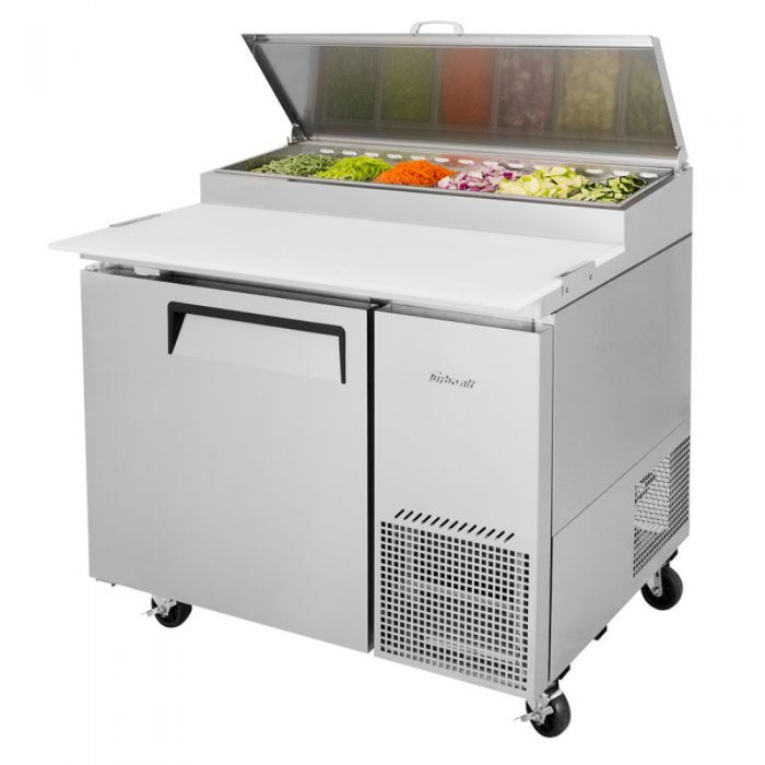 Turbo Air TPR-44SD-N Side Mount Super Deluxe Pizza Prep Table with One Section 14.0 cu. ft.