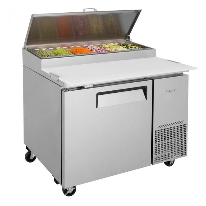 Turbo Air TPR-44SD-N Side Mount Super Deluxe Pizza Prep Table with One Section 14.0 cu. ft.