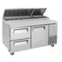 Turbo Air TPR-67SD-D2-N Side Mount Super Deluxe Pizza Prep Table with Two Sections 20.0 cu. ft.