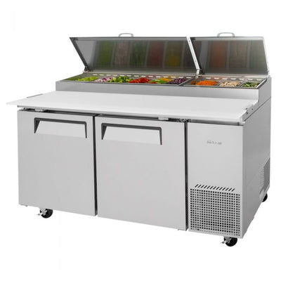 Turbo Air TPR-67SD-N Super Deluxe Pizza Prep Table with Two Sections 20.0 cu. ft.