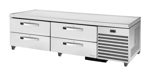 True TRCB‑79‑HC ~ SPEC3 79¼‑Inch Stainless Steel Refrigerated Chef Base – 4‑Drawer, R290 Hydrocarbon, Heavy‑Duty Marine‑Edge Workstation