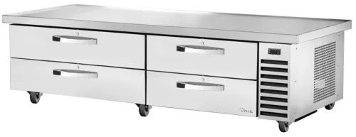 True TRCB‑82‑86‑HC ~ SPEC3 82¼‑Inch Stainless Steel Refrigerated Chef Base – Four‑Drawer, R290 Hydrocarbon, Heavy‑Duty Marine‑Edge Workstation