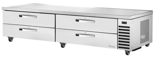True TRCB‑96‑HC ~ SPEC3 95.5‑Inch Stainless Steel Refrigerated Chef Base – 4‑Drawer, R290 Hydrocarbon, Heavy‑Duty Marine‑Edge Top