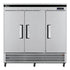 Turbo Air TSF-72SD-N Super Deluxe Bottom Mount Reach-in Three Section Freezer With Solid Door  63.8 cu.ft.